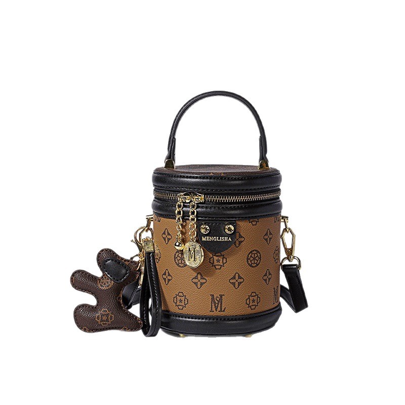 2025 nuevo bolso de cubo bordado de lujo ligero bolso de hombro portátil de viaje de todo fósforo para mujer bolso de mensajero portátil de gran capacidad