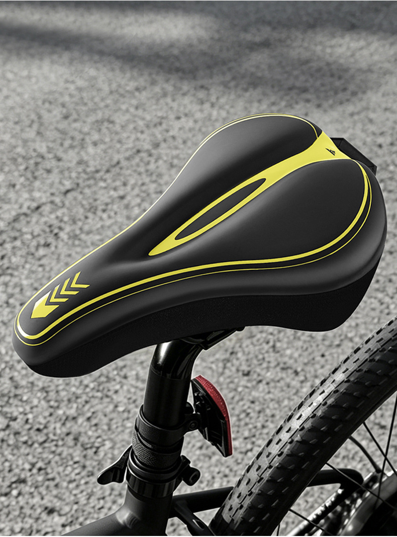 Bicycle Seat Cushion Cover, Mountain Bike Widened and Thickened Silicone Seat Cushion, Dynamic Bike Sponge Seat Cover, Universal Equipment Accessories