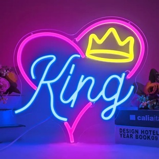 King Crown Neon Cross-Border E-Commerce Label Luminous Light Sign Pattern Atmosphere Decorative Light Sign Luminous Characters