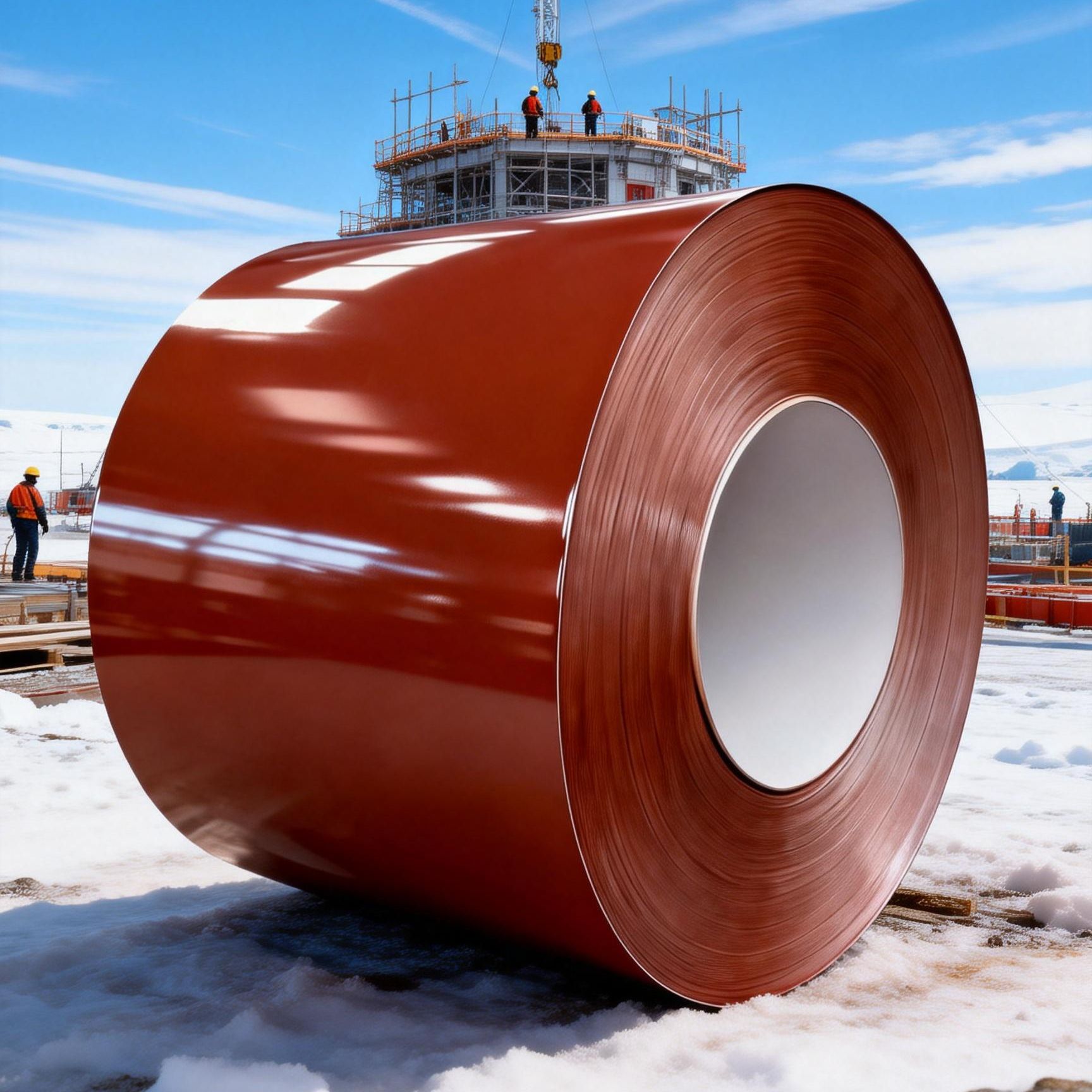 供应TDC51D+Z PE聚酯HDP高耐候SMP硅改PVDF氟碳彩涂宝钢砖红色