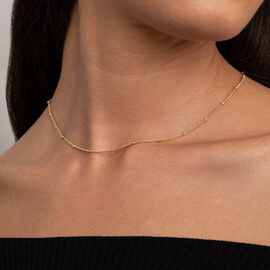 欧美跨境新品铜珠铜链短款女式颈链 简约百搭可叠戴时尚小众项链