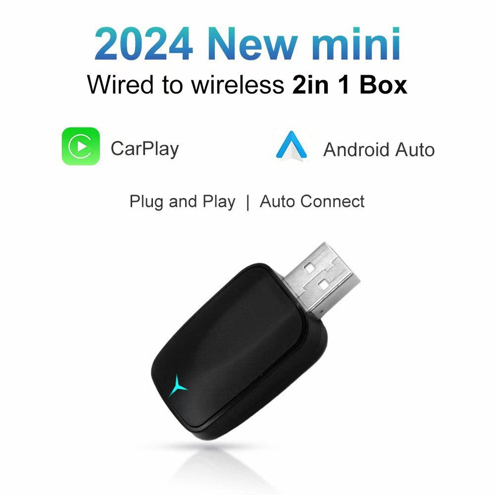 2-in-1 Wireless Carplay Convenient Car Navigation Interconnection Android Box Wired to Wireless Carplay
