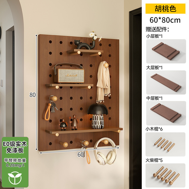 Hole Hole Plate Estante de madera sólida modelado en la pared accesorios de madera decoración tablero colgante espejo de vestir almacenamiento estante de exhibición