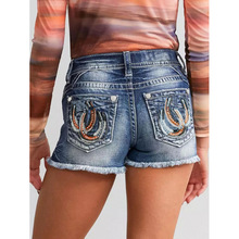 M 98416 Distressed denim hot pants �ƶ�ţ�П�ѝ�羳