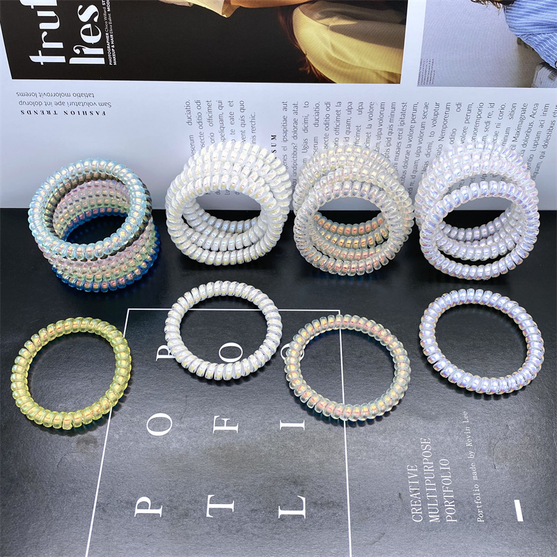 Colorido anillo Delgado lazo del pelo de las mujeres línea telefónica banda para el cabello banda de goma un yuan dos yuanes tienda de accesorios para el cabello accesorios para la cabeza