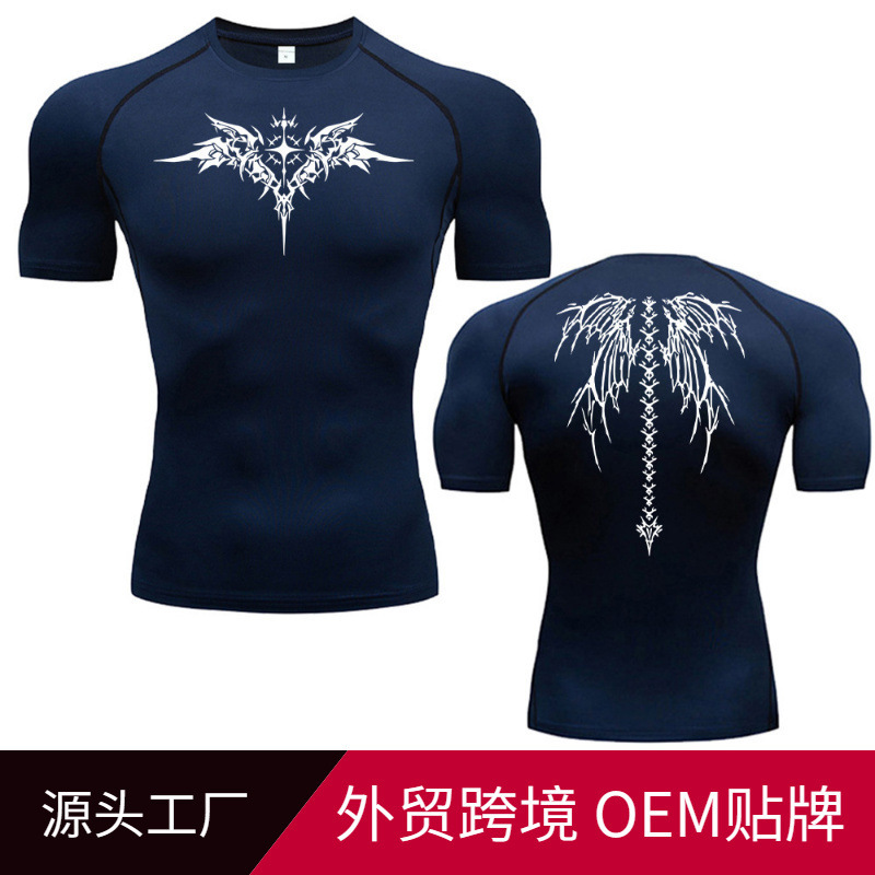 Anime Y2K Printed Running Compression T-shirt Men's Quick-drying Fitness Sportswear Fitness Sports Long-sleeved Breathable Top Anime Y2K Printed Running Compression T-shirt Men's Quick-drying Fitness Sportswear Fitness Sports Long-sleeved Breathable Top