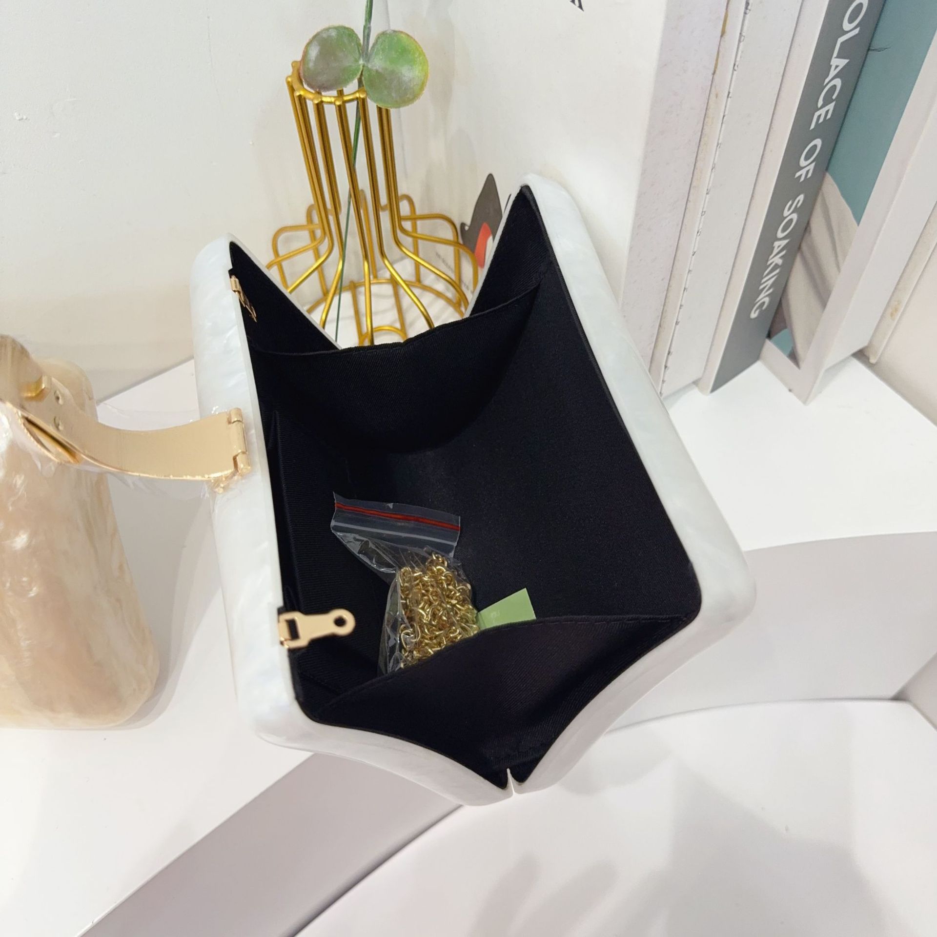 Nuevo comercio exterior transfronterizo bolsa de cena acrílico bolsa de cena de hombro de cadena de fiesta de boda