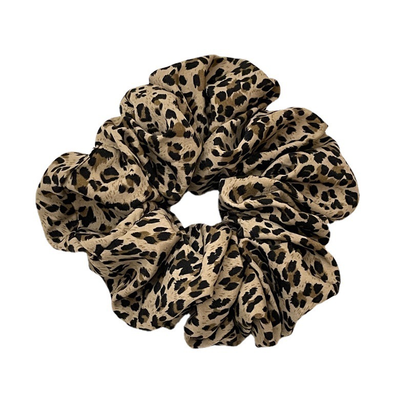 Coreano tocado 2024 nuevo estilo de alta sensación red adornamiento de cabello rojo cuerda de cabello femenina cuerda de cabello de leopardo anillo de cabello de intestino grande