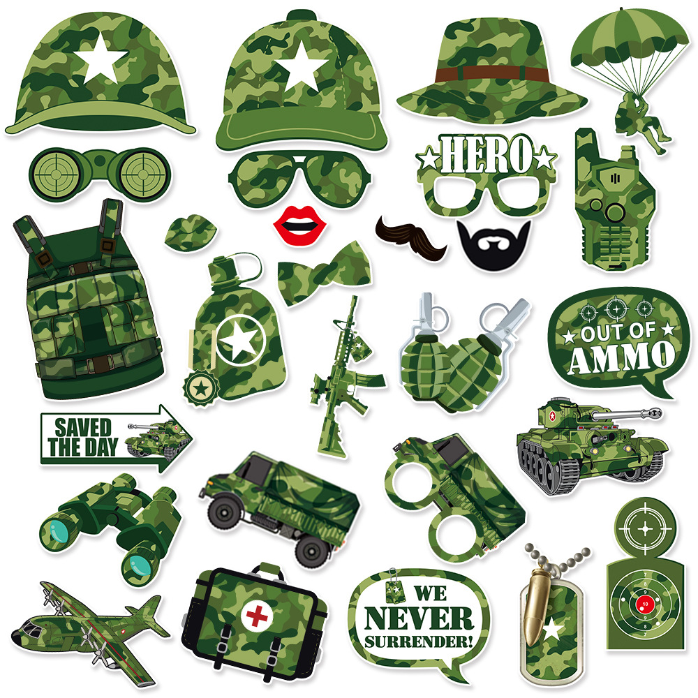 28 piezas de accesorios militares para fotografía, J-0523