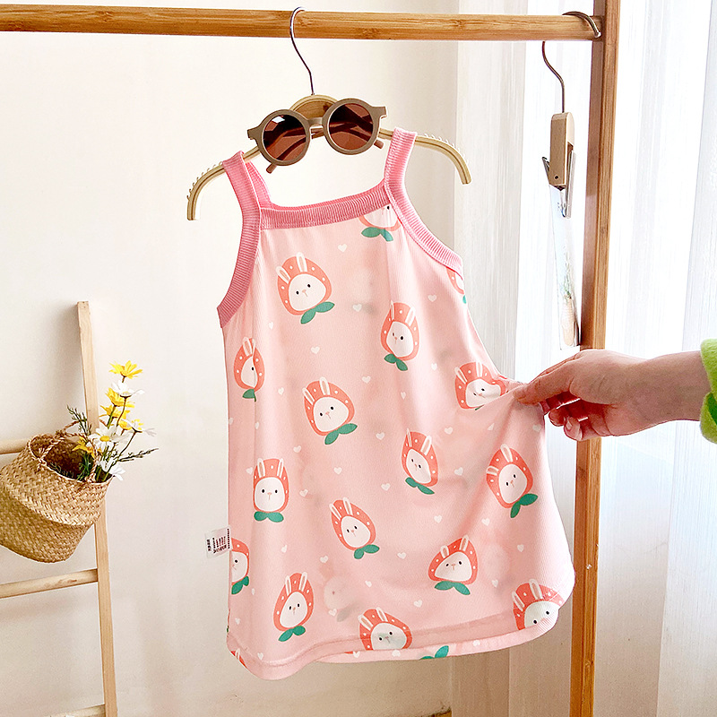 Vestido de princesa para niñas, novedad de verano 2023, vestido bonito con tirantes de dibujos animados para niñas, vestido de princesa para niños