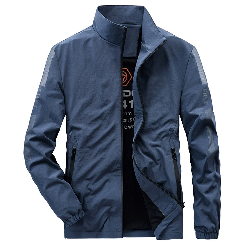 Весна, осень и зима Новая эластичная куртка, Мужская Повседневная модная уличная эластичная куртка с воротником-стойкой, четырехсторонняя, Мужская 18808
