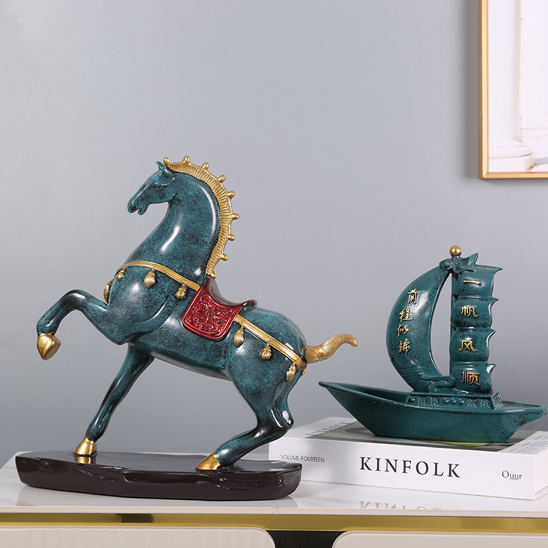 Resin horse crafts decoration office desktop living room hallway Art Window Exhibition Hall decoration housewarming decoration