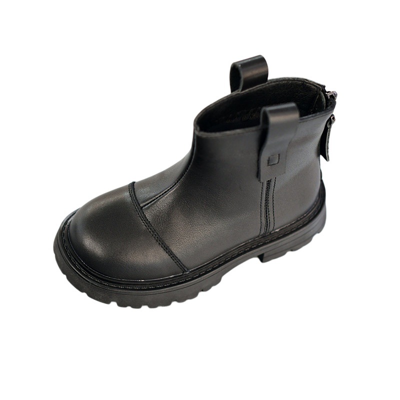 Children's boots, cowhide boots, mid-tube chimney boots, Martin boots, soft leather autumn and winter warm boots for boys and girls, small trendy boots, baby boots