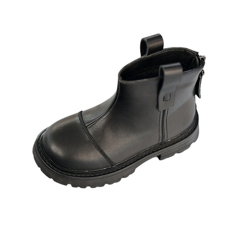 Children's boots, cowhide boots, mid-tube chimney boots, Martin boots, soft leather autumn and winter warm boots for boys and girls, small trendy boots, baby boots