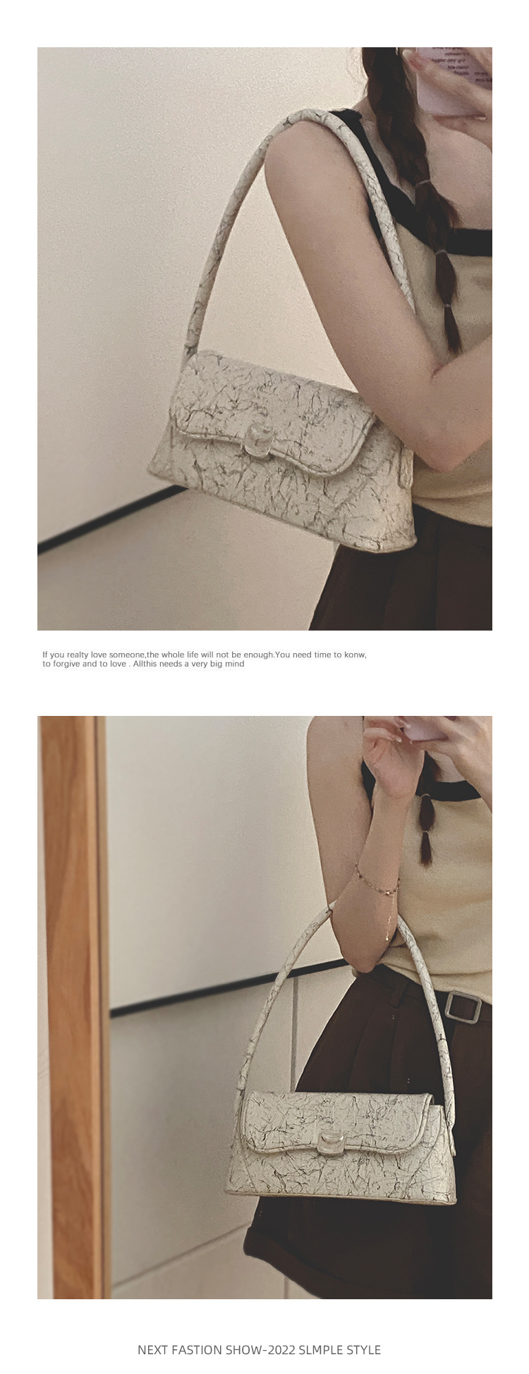 French Niche Design Underarm Bag Women's New 2023 Fashion Graffiti Shoulder bag high-level sense of all-match handbag_voghion.com