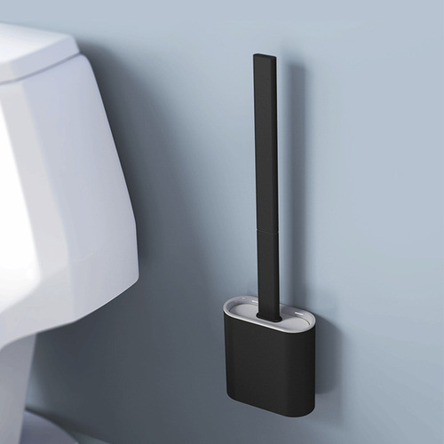 Xiangjia original Amazon best-selling soft plastic toilet brush wall-mounted detachable handle toilet cleaning brush set