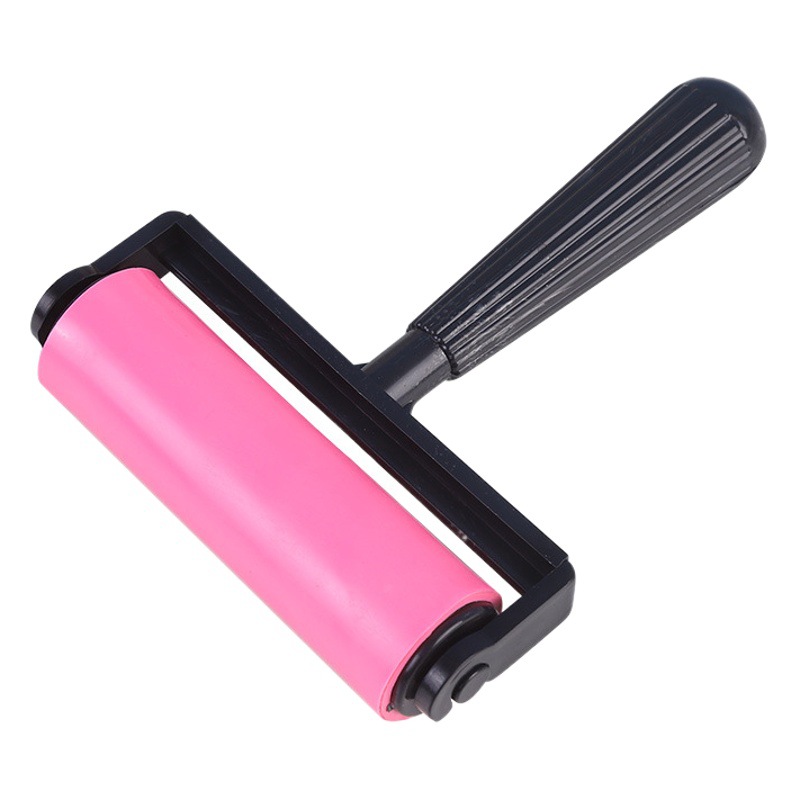 Grabado rodillo rojo 10cm grabado rodillo de goma plástico diamante pintura rodillo de tinta rodillo herramientas de arte