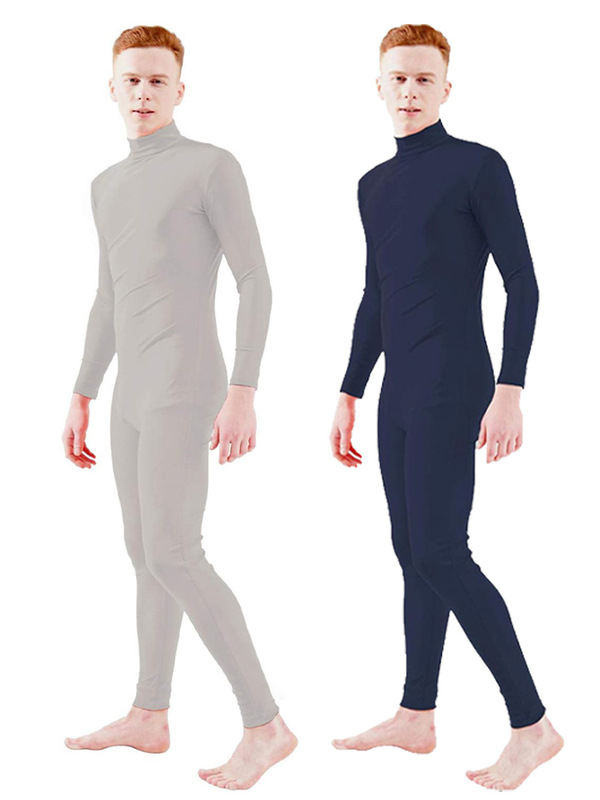男性の手漏れ足レオタード半包連体服zentai純色服ダンス服舞台演技服|undefined