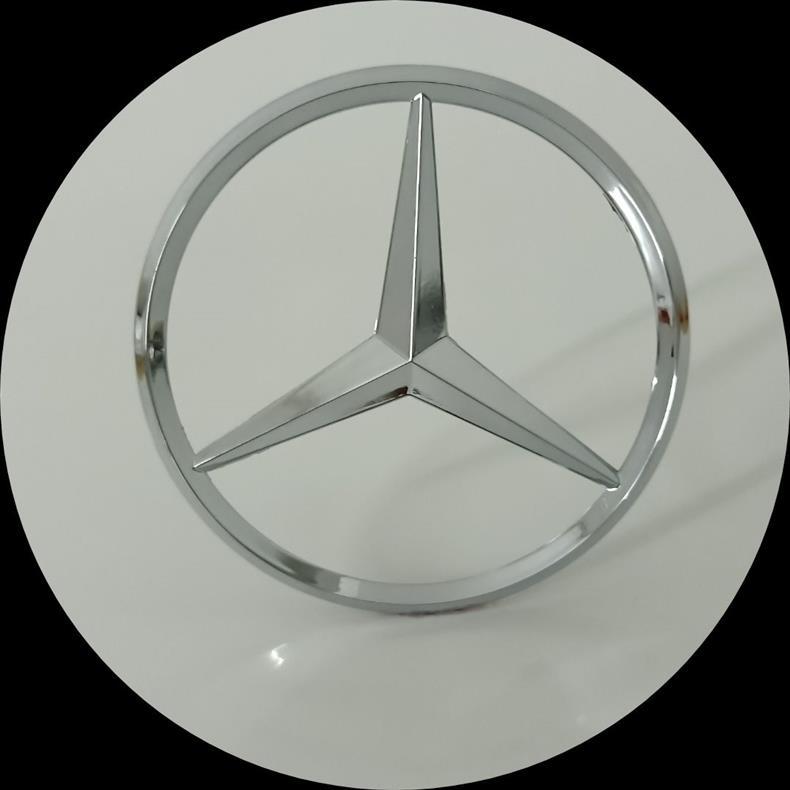 Mercedes-Benz three-pointed star emblem, electroplated, for A-Class, C-Class, and E-Class models, can be applied to the trunk, 9cm
