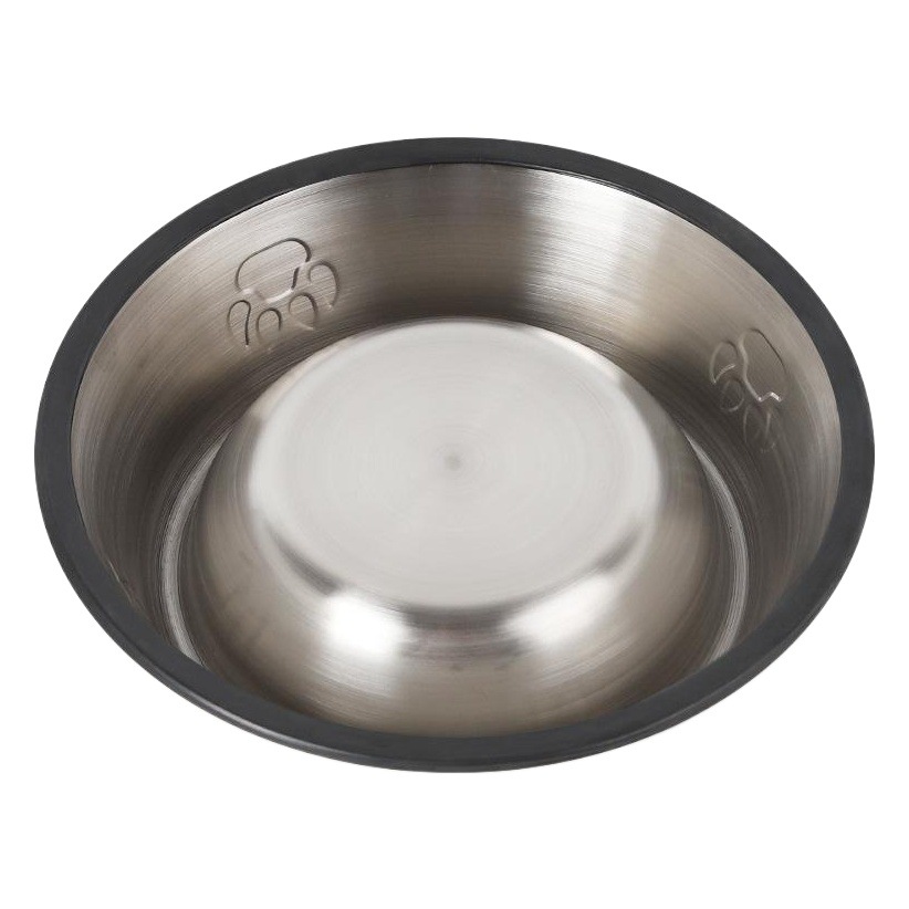 Tazón de acero inoxidable para perros en stock Pipi Tao perro cuenca huellas fondo de goma transfronterizo Pet Bowl suministros para mascotas al por mayor