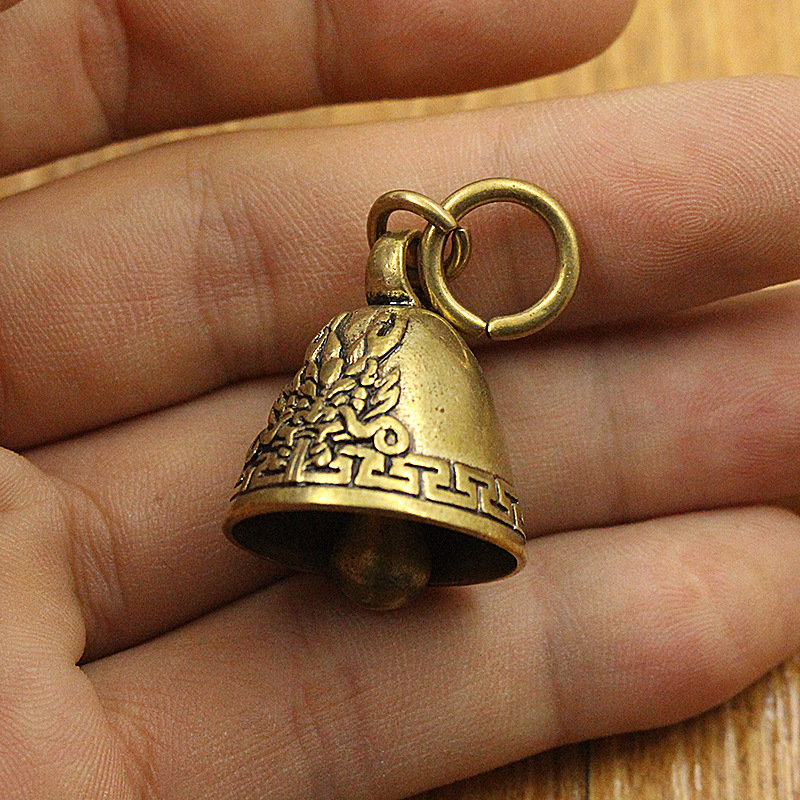 黄铜复古龙纹铜铃 挂件个性创意工艺品风铃 仿古古玩小铜物批发