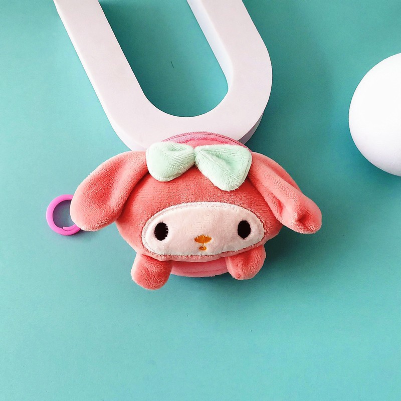 Hermoso bolso de peluche cuadrado Sanliou bolso de cambio de dibujos animados Jade Gui perro llavero colgante bolsa de monedas bolsa de almacenamiento damas