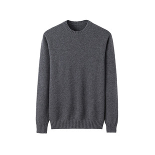Inner Mongolia Autumn and Winter New Cashmere Pullover Men's 40 Cashmere Thickeneded Pure Color Style Knitted Sweater Base Layer to Heattech