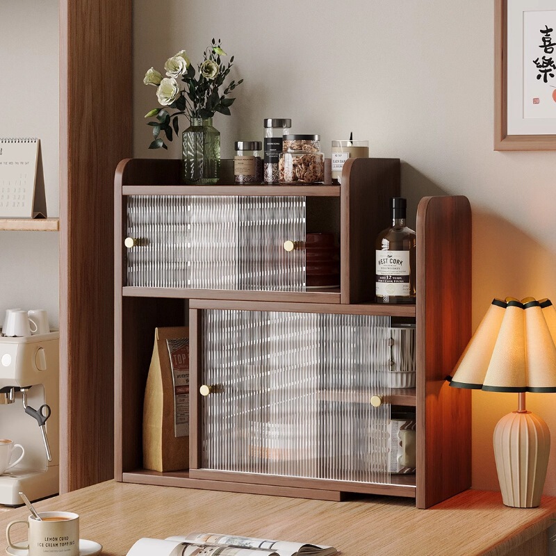 Desktop Storage Rack, Sideboard, Tea Cup Holder, Cup Storage Cabinet, Small Bookshelf on the Table, Coffee Cup Countertop Storage Cabinet