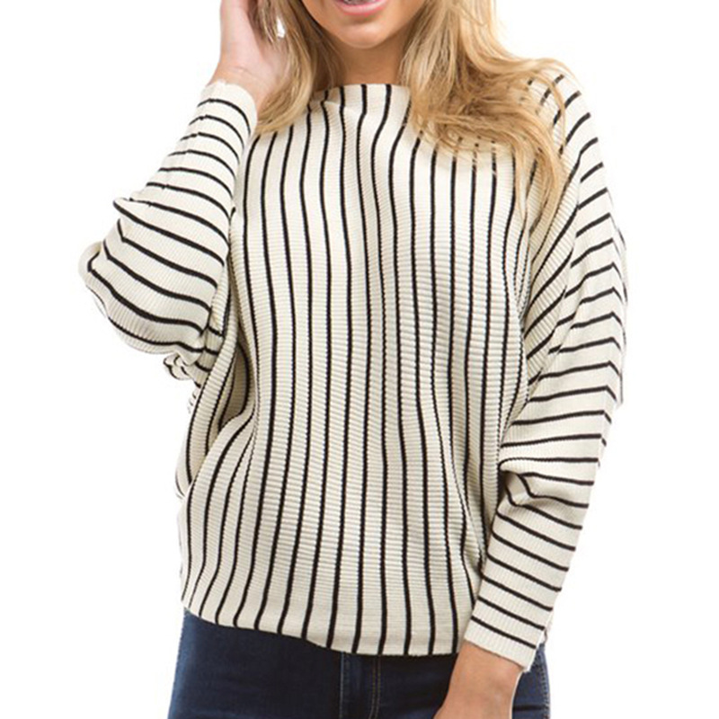 Suéter de mujer para otoño e invierno 2026, suéter de punto a rayas de manga larga, estilo europeo y americano, muy vendido en AliExpress.