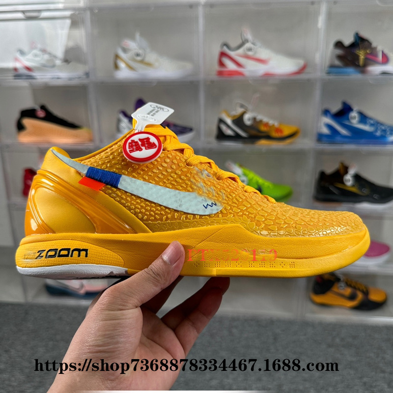 蒲田純原Zoom Kobe 6科比6代男子実戦バスケットボールシューズ真炭素板反転青蜂侠黒赤|undefined