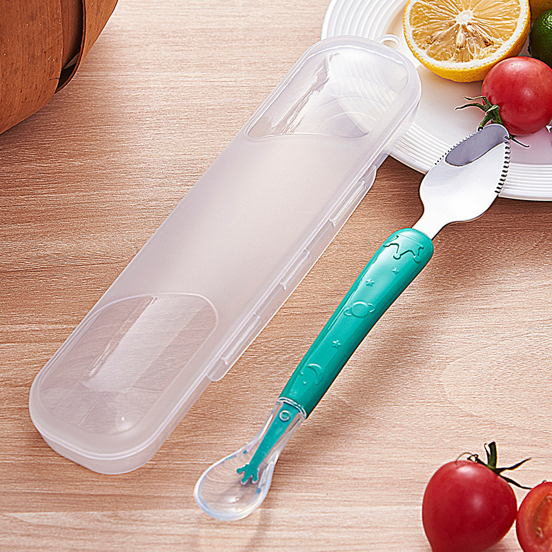 Cuchara de complementos alimenticios para bebés resistente a caídas y mordidas, protección dental suave, vajilla antideslizante, silicona de grado alimenticio, venta directa de fábrica al por mayor