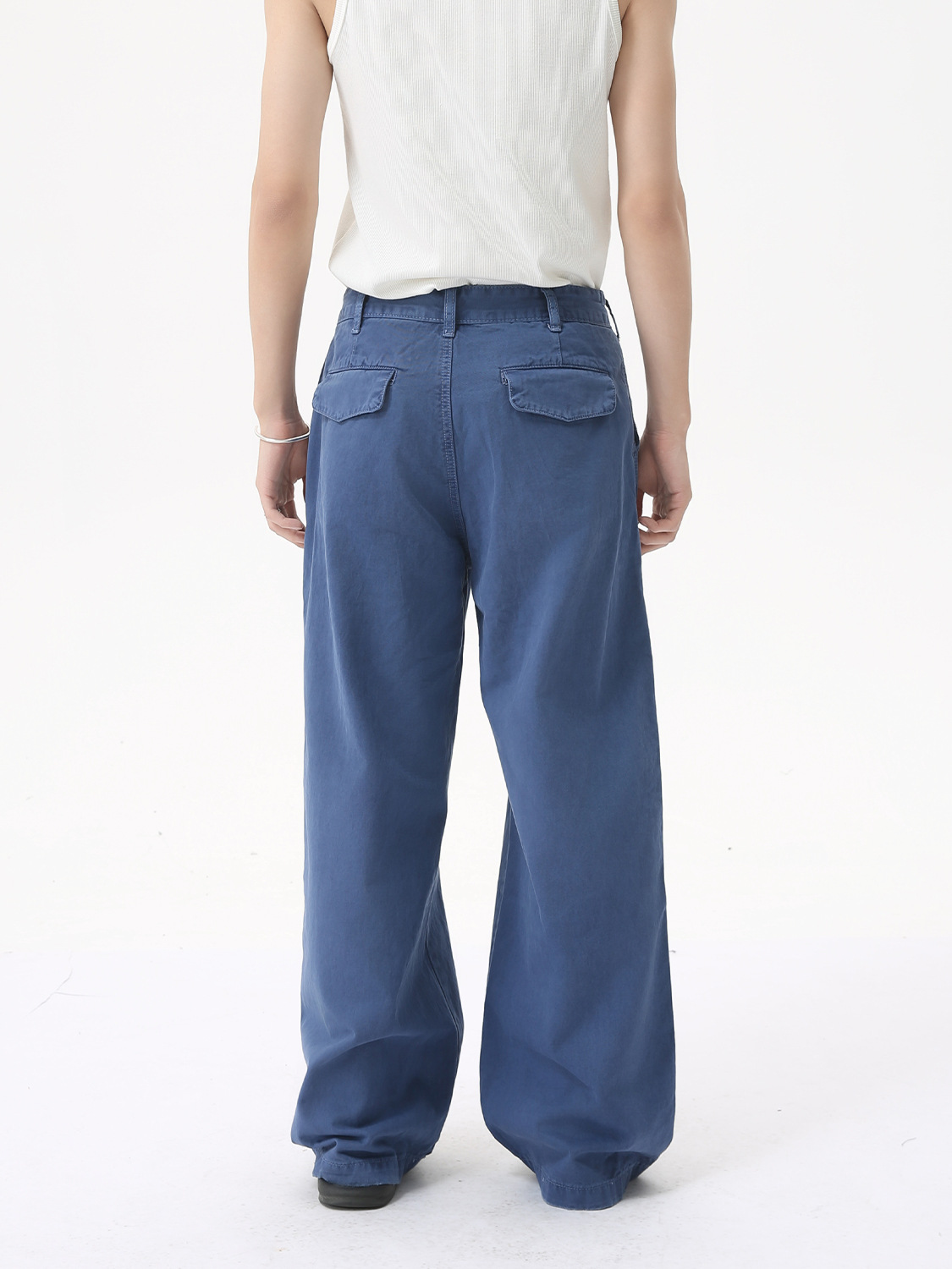 MTLCLOTHES para hombre | Vaqueros lavados rectos de pierna ancha de algodón suelto de estilo coreano básico