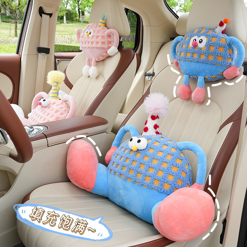 自動車ヘッドレストクッション四季通用車用ウエストクッション腰ドーパミン大脚怪獣車載首保護枕|undefined
