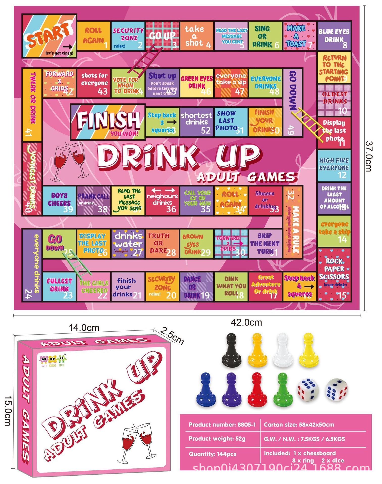 Nuevos productos transfronterizos Pareja Tablero Adult Couple Game Citas para adultos Beber Juegos Fiesta Monopoly