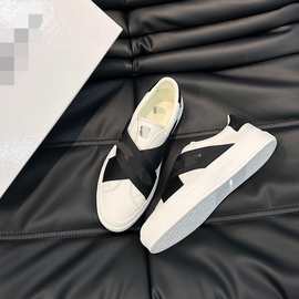 G家广州货欧洲新款牛皮男士百搭透气休闲板鞋脚蹬时尚小白鞋跨境