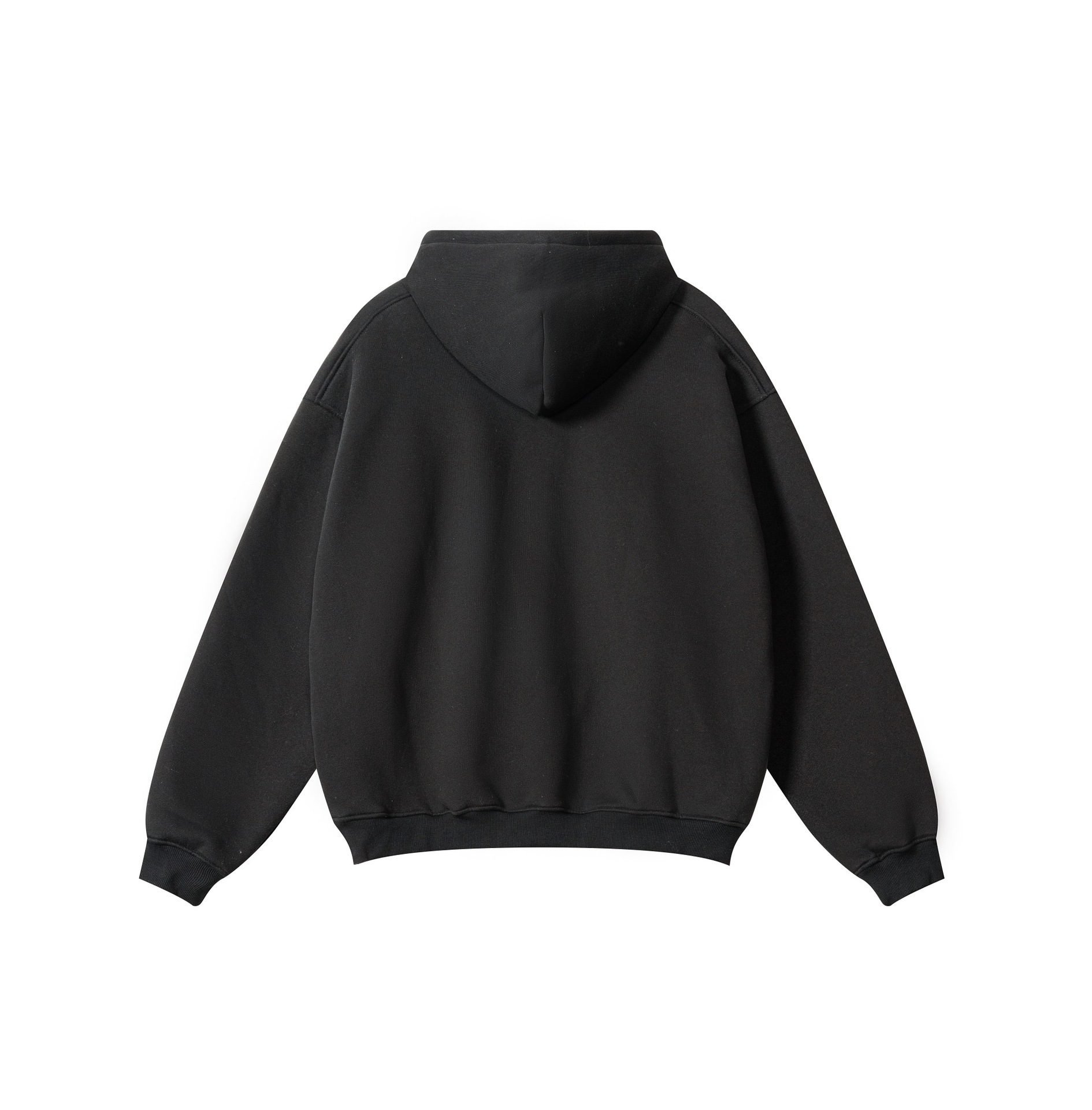 Vêtements pour hommes tendance de la rue, style décontracté de base, couleur unie, plus velours, tricot, casquette de sport, pull à capuche_voghion.com