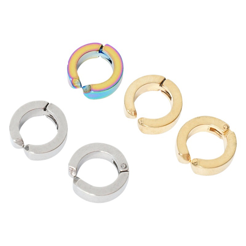 Stainless Steel Korean Style Non-Pierced Ear Clips, Simple and Versatile, Retro Hot-Selling Trendy Ear Hoops for Men