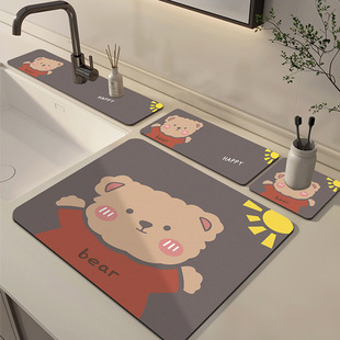 Lavatory Diatom Mud Faucet Soap Drain Mat Bathroom Wash Table Toothbrush Cup Absorbent Bathroom Coaster