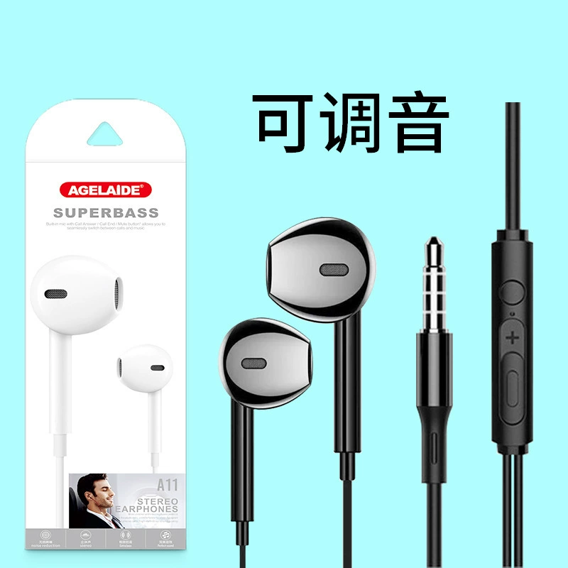 Wired earphones model 611, universal 3.5 mm or Type‑C, inline mic and volume control