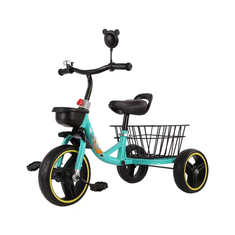 Triciclo infantil anticaída, bicicleta de bebé de 3-6 años, con canasto trasero, ideal para niños y niñas