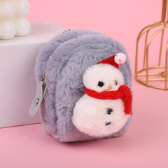 Korean version ins girly heart Christmas coin purse mini cartoon plush key bag small fresh headphone storage bag