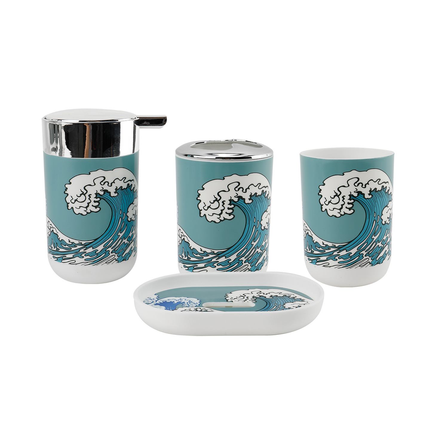 Nuevo kit de baño de plástico baño conjunto de artículos de baño baño baño hogar conjunto de impresión