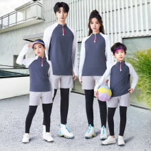 儿童亲子装2025款一家三口三件套秋冬户外休闲运动训练服健身服潮