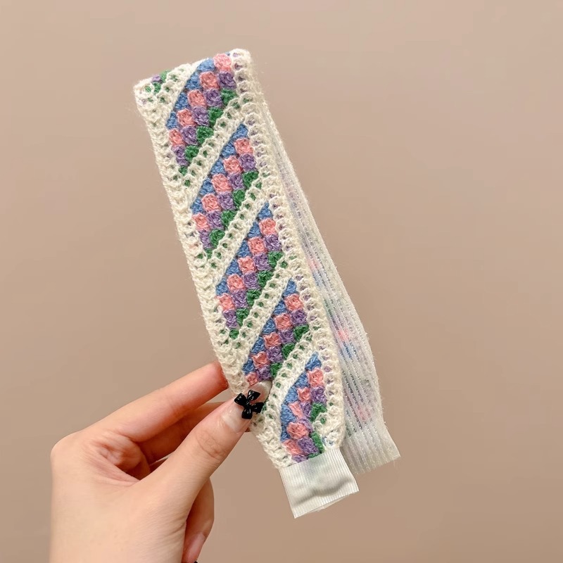 Pastoral viento de punto velcro broche frente de mujer fresa acabado artefacto para adultos broche de cabello 2025 nueva banda de cabello