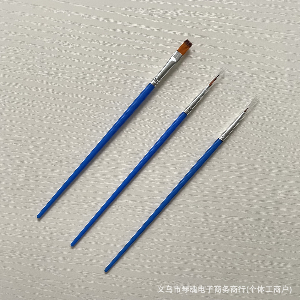 塑料杆双色毛大小尖头扁平头油画笔彩绘笔数字油画尖头勾线笔
