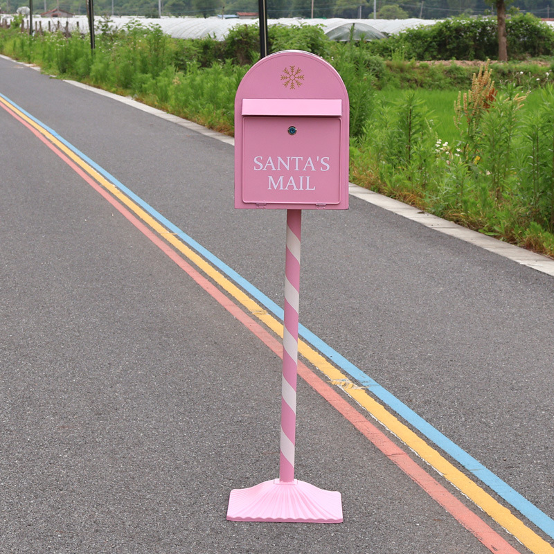 Caja de correo de hierro forjado retro europea modelo de caja de correo de opinión al aire libre a prueba de lluvia con cerradura caja de correo de periódicos accesorios de decoración roja en línea image 13