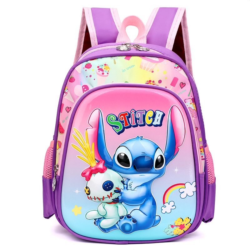 Mochila de dibujos animados Stitch de carcasa dura de 12 pulgadas al por mayor Mochila de jardín de infantes ultraligera Mochila para niños de 3-4 años