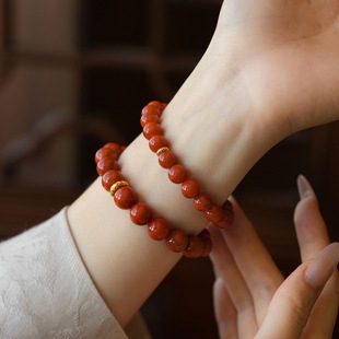 Natural Persimmon Red South Red Agate Bracelet genuine goods Men's and Women's 2025 Year of the Snake, Year of the Snake, Salmon Bracelet Others