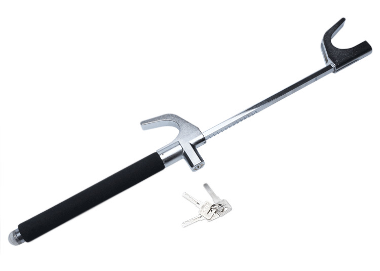 Car steering wheel lock broken window hammer anti-theft lock car car lock safety self-defense telescopic car handle lock multi-function