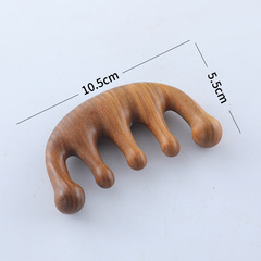 Green sandalwood massage comb for home use for head meridian acupoint massage rosewood meridian comb wholesale